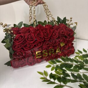 Büyük Boy اكريليك فخم حقيبة / شنطة دبشLı ورد تنسيق وردMız | دبش عروس فخم - تجهيزات ملكة سعودية