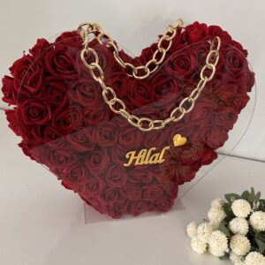 Gül تنسيق ورد Büyük Boy اكريليك فخم حقيبة / شنطة دبشLı | دبش عروس فخم - تجهيزات ملكة سعودية