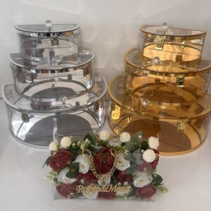 اكريليك فخم  صندوق ملكي طقم 3 قطع ملكية | هدايا ملكة وعرايس فخمة - متجر سعودي